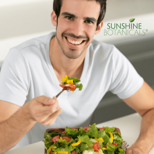 man eating healthy Step 6 - Eat healthy foods:<br />
A healthy diet promotes healthy skin. Ensure you eat plenty of fruits, vegetables, lean proteins, and healthy fats.