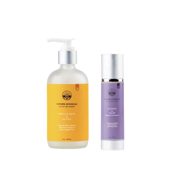 Sunshine Botanical's PreCleanse & Detox and Cleanse & Calm facial cleanser - botanical skincare with natural ingredients